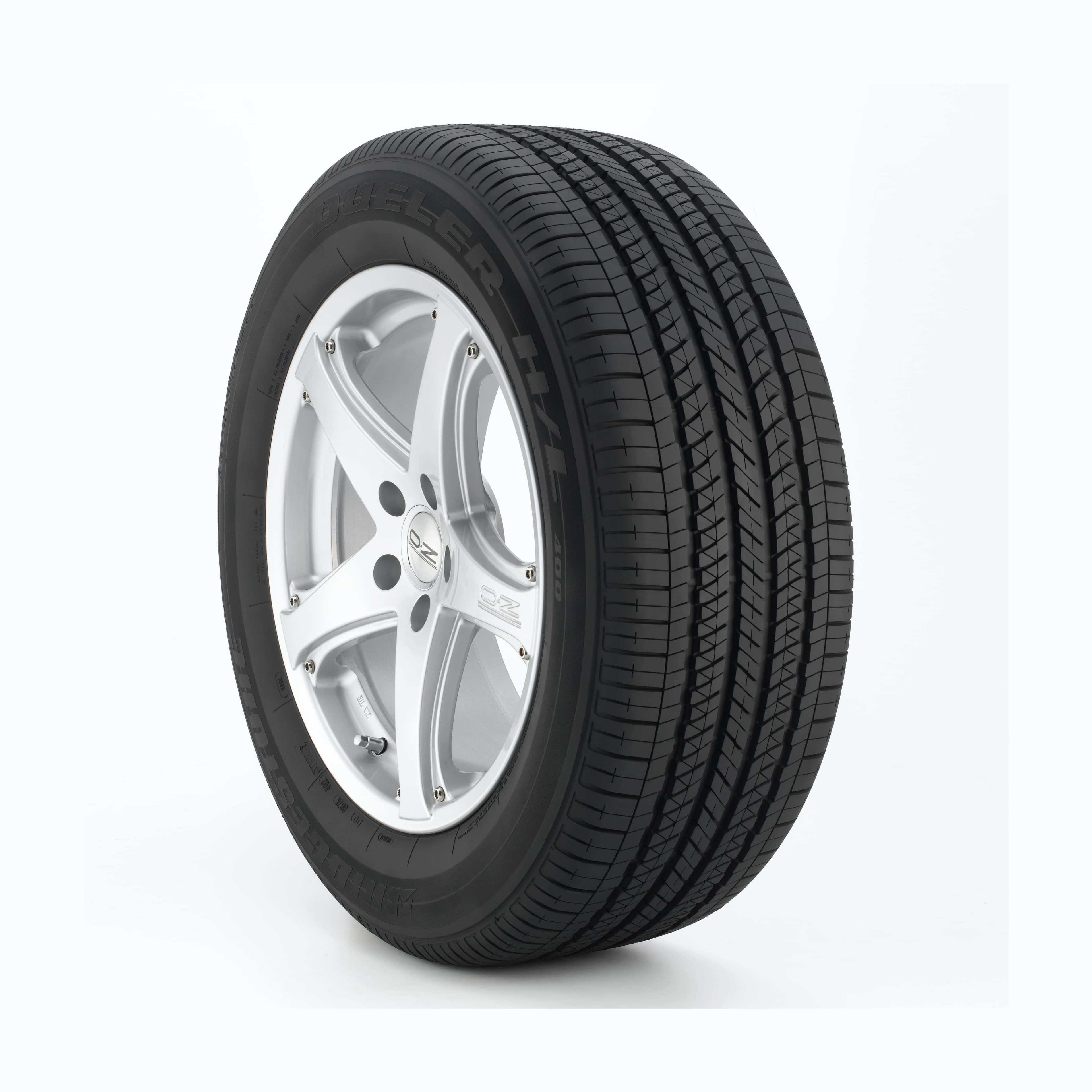 Bridgestone Dueler H/L 400 tyre — three-quarter studio view with DUELER H/L 400 sidewall lettering