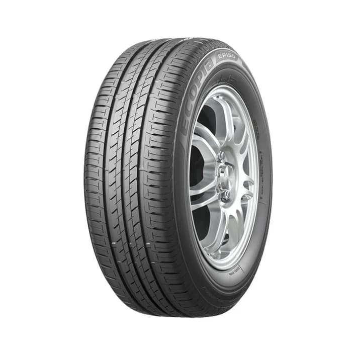 Bridgestone Ecopia EP150 tyre — three-quarter studio view with Ecopia EP150 sidewall lettering
