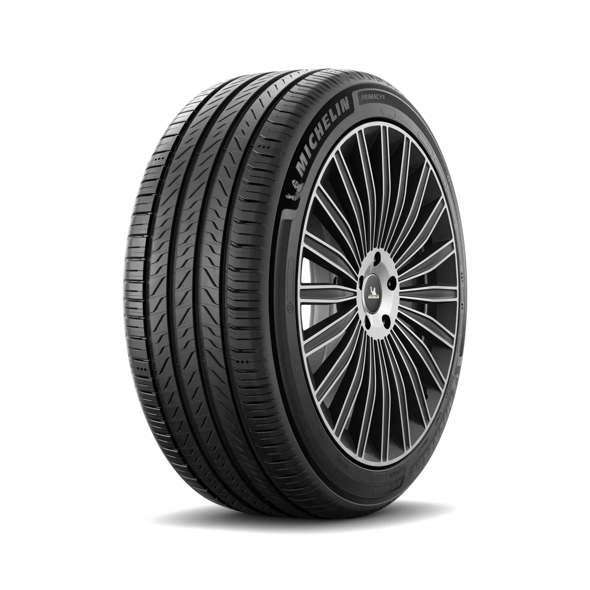 Michelin Primacy 5 tyre — front three-quarter studio view (model shown in 245/45R18)