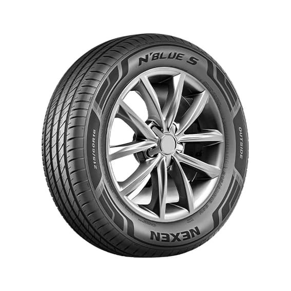 Nexen N'blue S tyre — three-quarter studio view with N'BLUE S sidewall lettering