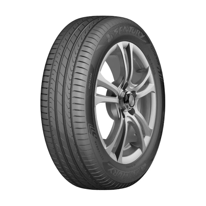 Sentury Qirin 990 tyre — three-quarter studio view with SENTURY and Qirin 990 sidewall lettering